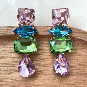 ✨ZARA LAURINO CRYSTAL COLOR DROP EARRINGS